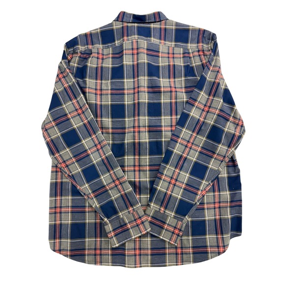 J Crew Tailored Plaid Button Down Shirt Mens Size XL Blue Cotton Long Sleeve - Picture 4 of 7